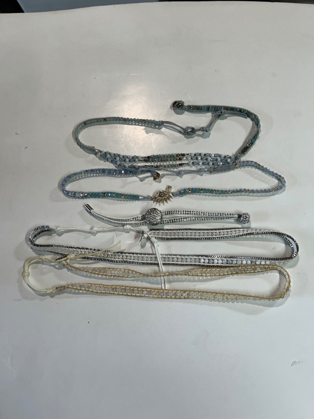 Rope with beads necklaces and a bracelet